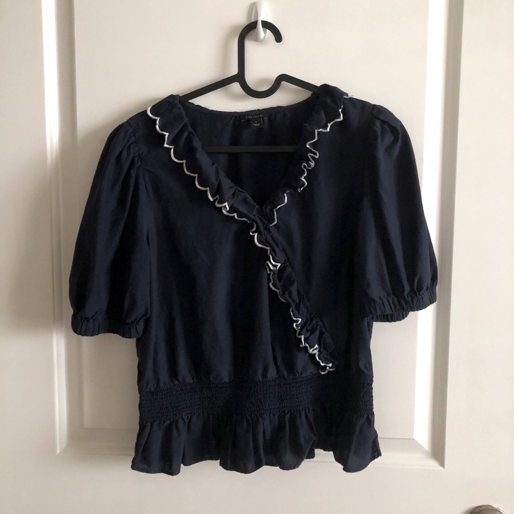 Ann Taylor Blue Blouse Top
